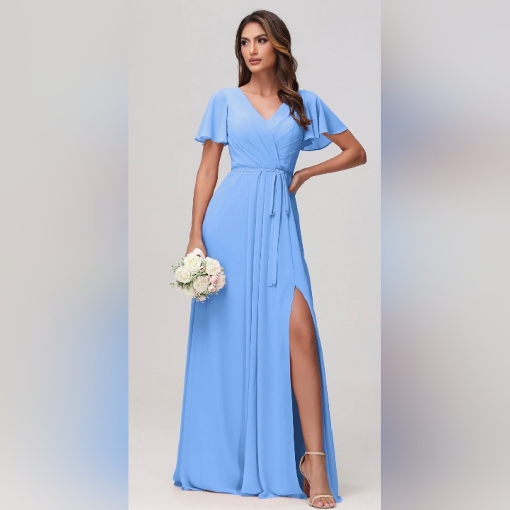 Floor-length Elegant Blue Women's Dress